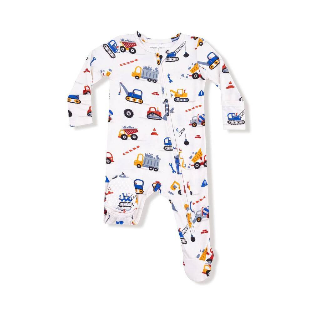NEW ANGEL DEAR boys zipper footie in crayon construction